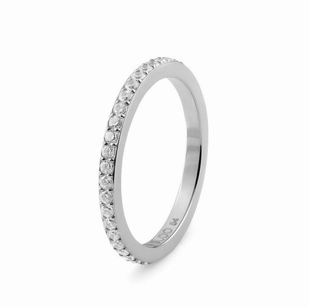 Qudo Silver Ring Eternity - Size 58